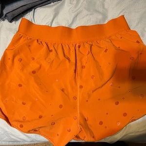 Lulu Lemon Neon Orange Workout Shorts